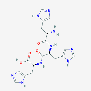 molecular formula C18H23N9O4 B14488120 L-Histidyl-L-histidyl-L-histidine CAS No. 64134-27-6