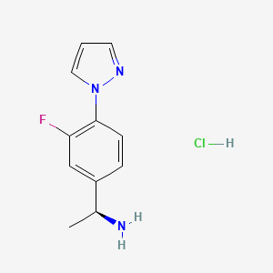 (1S)-1-[3-fluoro-4-(1H-pyrazol-1-yl)phenyl]ethan-1-amine hydrochloride
