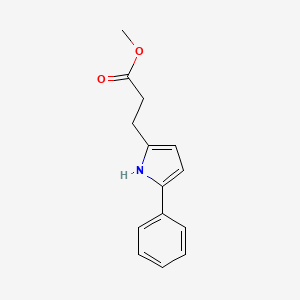 molecular formula C14H15NO2 B14488134 Methyl 3-(5-phenyl-1H-pyrrol-2-yl)propanoate CAS No. 65837-12-9