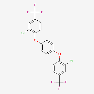 molecular formula C20H10Cl2F6O2 B14488143 1,1'-[1,4-Phenylenebis(oxy)]bis[2-chloro-4-(trifluoromethyl)benzene] CAS No. 63364-73-8