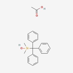 molecular formula C23H26O3Si B14488219 Acetic acid;hydroxy-dimethyl-tritylsilane CAS No. 63832-95-1