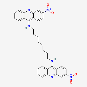 molecular formula C34H32N6O4 B14488274 1,8-Octanediamine, N,N'-bis(3-nitro-9-acridinyl)- CAS No. 64955-62-0