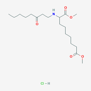 molecular formula C19H36ClNO5 B14488283 Dimethyl 2-(3-oxooctylamino)nonanedioate;hydrochloride CAS No. 63711-27-3