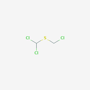 molecular formula C2H3Cl3S B14488284 Dichloro[(chloromethyl)sulfanyl]methane CAS No. 64258-21-5