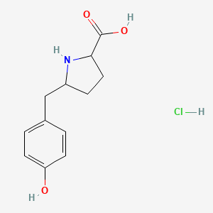 5-[(4-Hydroxyphenyl)methyl]pyrrolidine-2-carboxylic acid hydrochloride