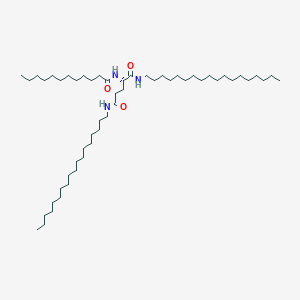 molecular formula C53H105N3O3 B14488356 N~2~-Dodecanoyl-N~1~,N~5~-dioctadecyl-L-glutamamide CAS No. 63663-28-5