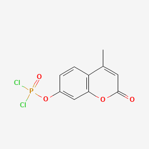 molecular formula C10H7Cl2O4P B14488385 Phosphorodichloridic acid, 4-methyl-2-oxo-2H-1-benzopyran-7-yl ester CAS No. 63468-52-0
