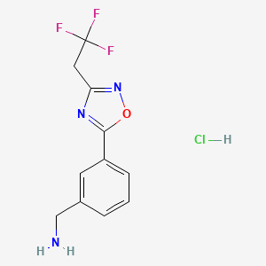 {3-[3-(2,2,2-Trifluoroethyl)-1,2,4-oxadiazol-5-yl]phenyl}methanamine hydrochloride