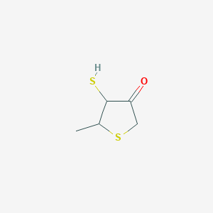 molecular formula C5H8OS2 B14488425 2-Methylthiolan-4-one-3-thiol CAS No. 65936-90-5