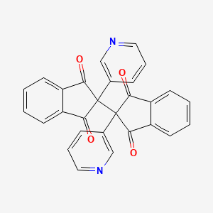 molecular formula C28H16N2O4 B14488518 2,2'-Di(pyridin-3-yl)-1H,1'H-[2,2'-biindene]-1,1',3,3'(2H,2'H)-tetrone CAS No. 64487-72-5