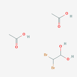molecular formula C6H12Br2O6 B14488529 Acetic acid;2,2-dibromoethane-1,1-diol CAS No. 63418-85-9