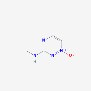 molecular formula C4H6N4O B14488670 N-Methyl-1-oxo-1lambda~5~,2,4-triazin-3-amine CAS No. 63197-06-8