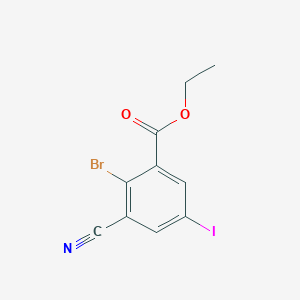 molecular formula C10H7BrINO2 B1448874 Ethyl 2-bromo-3-cyano-5-iodobenzoate CAS No. 1805183-67-8