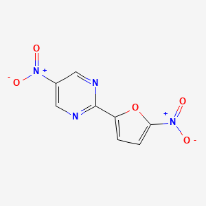 molecular formula C8H4N4O5 B14488764 5-Nitro-2-(5-nitrofuran-2-yl)pyrimidine CAS No. 65735-67-3