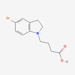 molecular formula C12H14BrNO2 B1448879 4-(5-Bromo-2,3-dihydroindol-1-yl)-butyric acid CAS No. 1880646-91-2