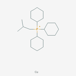 molecular formula C22H42CuP+ B14488895 Copper;tricyclohexyl(2-methylpropyl)phosphanium CAS No. 63505-67-9