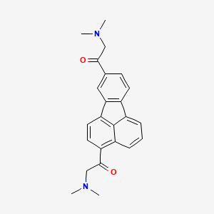 molecular formula C24H24N2O2 B14488896 Ethanone, 1,1'-(3,9-fluoranthenediyl)bis[2-(dimethylamino)- CAS No. 63908-06-5