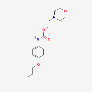 molecular formula C17H26N2O4 B14488933 Carbamic acid, (4-butoxyphenyl)-, 2-(4-morpholinyl)ethyl ester CAS No. 65347-97-9