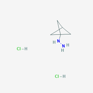 molecular formula C5H12Cl2N2 B1448900 Bicyclo[1.1.1]pentan-1-ylhydrazine dihydrochloride CAS No. 1403746-38-2