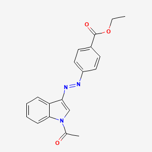 molecular formula C19H17N3O3 B14489021 Ethyl 4-[(E)-(1-acetyl-1H-indol-3-yl)diazenyl]benzoate CAS No. 63260-95-7