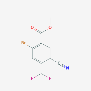 molecular formula C10H6BrF2NO2 B1448907 Methyl 2-bromo-5-cyano-4-(difluoromethyl)benzoate CAS No. 1805592-49-7