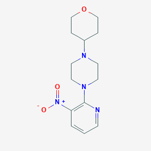 molecular formula C14H20N4O3 B1448952 1-(3-Nitropyridin-2-yl)-4-tetrahydro-2H-pyran-4-ylpiperazine CAS No. 2108487-21-2