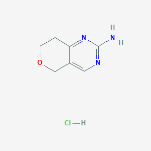 molecular formula C7H10ClN3O B1448956 5H,7H,8H-pyrano[4,3-d]pyrimidin-2-amine hydrochloride CAS No. 2059971-77-4