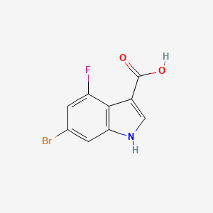 molecular formula C9H5BrFNO2 B1448959 6-Bromo-4-fluoro-1H-indole-3-carboxylic acid CAS No. 1352395-93-7