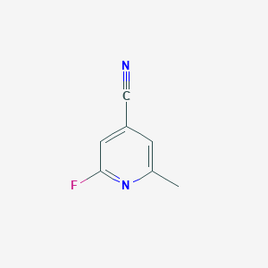 molecular formula C7H5FN2 B1448963 2-Fluoro-6-methylpyridine-4-carbonitrile CAS No. 1804911-03-2