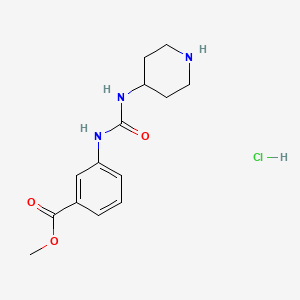 molecular formula C14H20ClN3O3 B1448972 3-(3-Piperidin-4-yl-ureido)benzoic acid methyl ester hydrochloride CAS No. 2203715-90-4