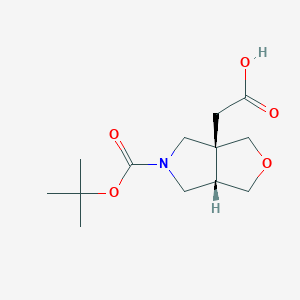 B1448977 Cis-5-(Tert-Butoxycarbonyl)Hexahydro-1H-Furo[3,4-C]Pyrrol-3A-Yl)Acetic Acid CAS No. 1445951-70-1
