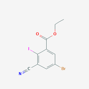 molecular formula C10H7BrINO2 B1448986 Ethyl 5-bromo-3-cyano-2-iodobenzoate CAS No. 1805487-70-0