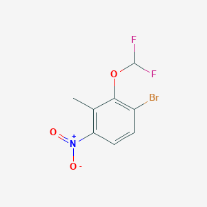 molecular formula C8H6BrF2NO3 B1448987 3-Bromo-2-difluoromethoxy-6-nitrotoluene CAS No. 1805592-46-4