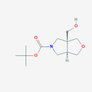 molecular formula C12H21NO4 B1448988 cis-tert-Butyl 3a-(hydroxymethyl)tetrahydro-1H-furo[3,4-c]pyrrole-5(3H)-carboxylate CAS No. 1445951-67-6