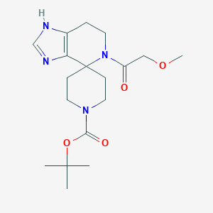 molecular formula C18H28N4O4 B1448991 tert-butyl 5-(methoxyacetyl)-1,5,6,7-tetrahydro-1'H-spiro[imidazo[4,5-c]pyridine-4,4'-piperidine]-1'-carboxylate CAS No. 2096985-42-9