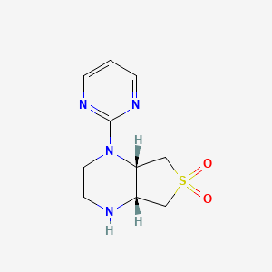 molecular formula C10H14N4O2S B1448992 (4aR,7aS)-1-pyrimidin-2-yloctahydrothieno[3,4-b]pyrazine 6,6-dioxide CAS No. 2173052-99-6