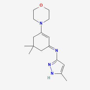 N-[(1Z)-5,5-dimethyl-3-(morpholin-4-yl)cyclohex-2-en-1-ylidene]-5-methyl-2H-pyrazol-3-amine