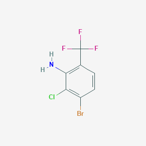 molecular formula C7H4BrClF3N B1448996 3-Bromo-2-chloro-6-(trifluoromethyl)aniline CAS No. 1804384-58-4