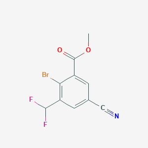 molecular formula C10H6BrF2NO2 B1449005 Methyl 2-bromo-5-cyano-3-(difluoromethyl)benzoate CAS No. 1807116-39-7