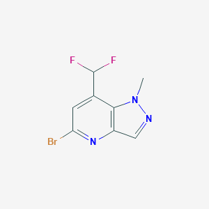 molecular formula C8H6BrF2N3 B1449006 5-溴-7-(二氟甲基)-1-甲基-1H-吡唑并[4,3-b]吡啶 CAS No. 1956366-44-1