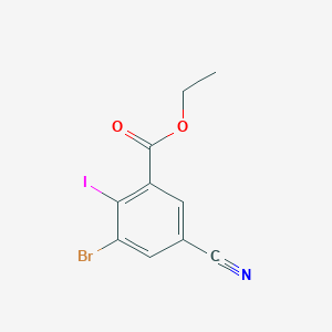 molecular formula C10H7BrINO2 B1449007 Ethyl 3-bromo-5-cyano-2-iodobenzoate CAS No. 1806065-43-9