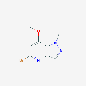 molecular formula C8H8BrN3O B1449014 5-Bromo-7-methoxy-1-methyl-1H-pyrazolo[4,3-b]pyridine CAS No. 1956369-60-0
