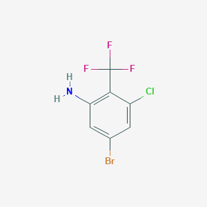 molecular formula C7H4BrClF3N B1449015 5-Bromo-3-chloro-2-(trifluoromethyl)aniline CAS No. 1805591-48-3