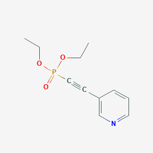 molecular formula C11H14NO3P B14490182 Phosphonic acid, (3-pyridinylethynyl)-, diethyl ester CAS No. 63671-84-1
