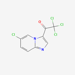 molecular formula C9H4Cl4N2O B1449040 2,2,2-Trichloro-1-(6-chloroimidazo[1,2-a]pyridin-3-yl)ethanone CAS No. 1823257-78-8