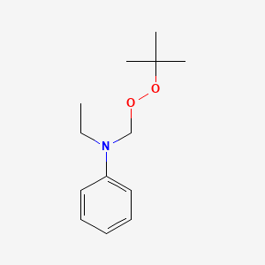 molecular formula C13H21NO2 B14490428 N-[(tert-Butylperoxy)methyl]-N-ethylaniline CAS No. 64254-25-7