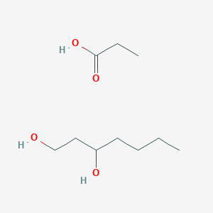 molecular formula C10H22O4 B14490436 Heptane-1,3-diol;propanoic acid CAS No. 63408-90-2