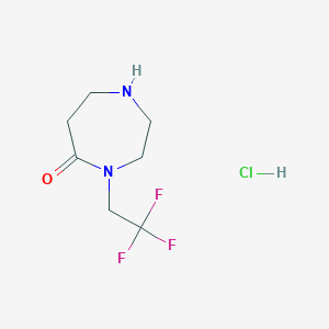 molecular formula C7H12ClF3N2O B1449049 4-(2,2,2-Trifluoroethyl)-1,4-diazepan-5-one hydrochloride CAS No. 2097970-16-4