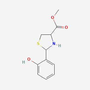 molecular formula C11H13NO3S B14490508 Methyl 2-(2-hydroxyphenyl)-1,3-thiazolidine-4-carboxylate CAS No. 65342-39-4