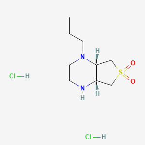 molecular formula C9H20Cl2N2O2S B1449052 (4aR,7aS)-1-propyloctahydrothieno[3,4-b]pyrazine 6,6-dioxide dihydrochloride CAS No. 2173052-38-3